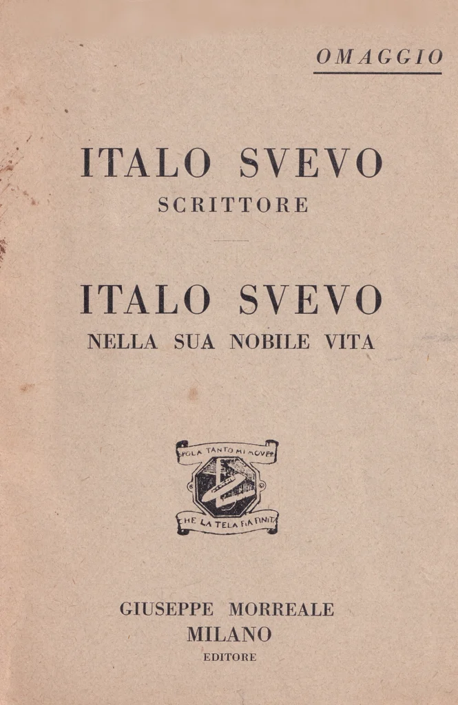 Il Profilo autobiografico uscì in un volumetto promozionale dell'editore Morreale assieme a uno scritto di Silvio Benco, Italo Svevo nella sua nobile vita, nel 1929 > MS – Biblioteca