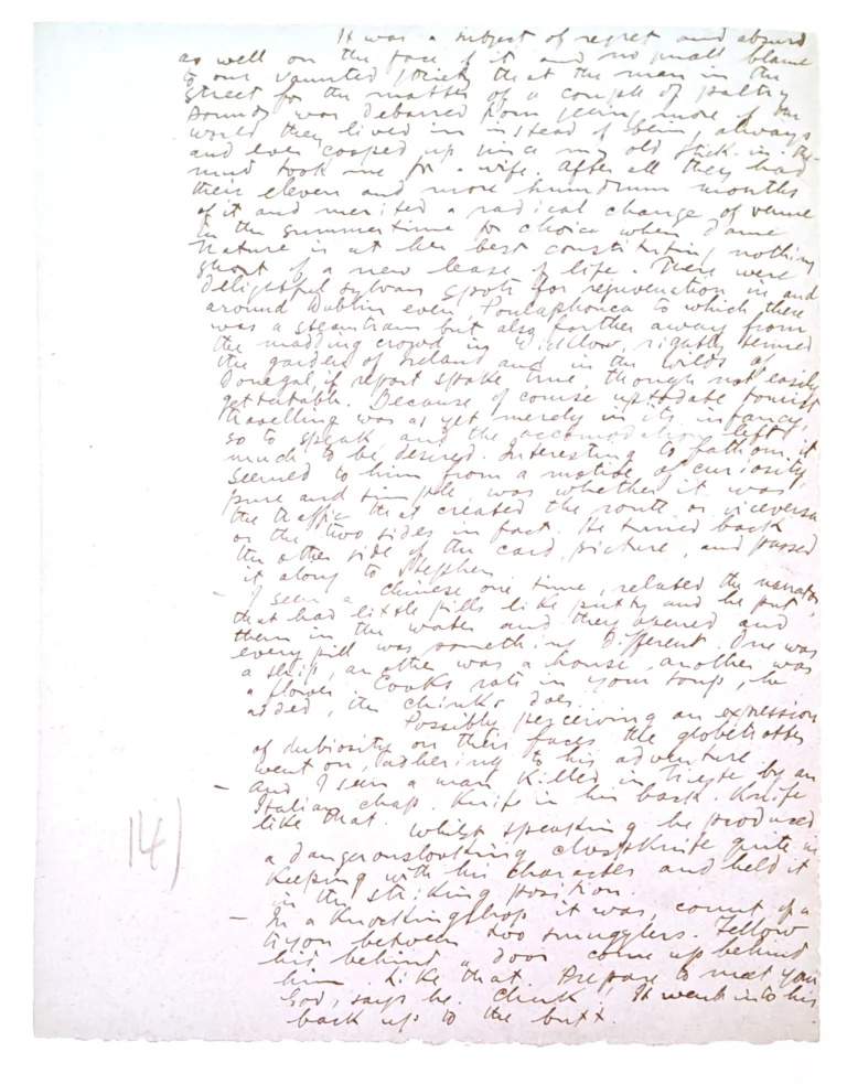 La pagina del manoscritto autografo di Ulisse in cui è citata Trieste (tratto da James Joyce, Ulysses. A facsimile of the manuscript, The Rosenbach Foundation, 1975) > coll. BC Hortis