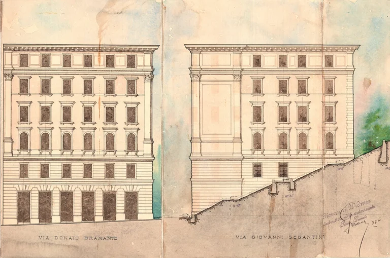 Progetto per una casa d’abitazione da costruirsi in via Bramante sul fondo di proprietà del sig. Giovanni Widmer > coll. Archivio Tecnico Disegni