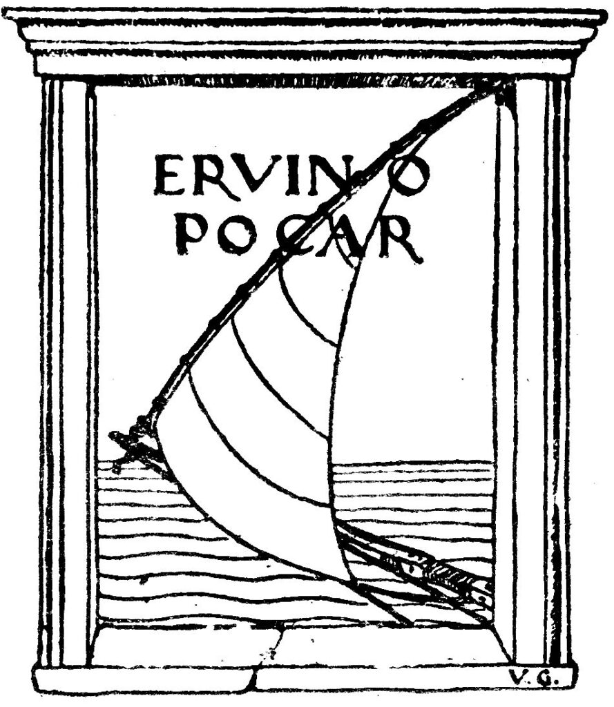 Logotipo della carta intestata di Ervino Pocar | coll. BC Hortis