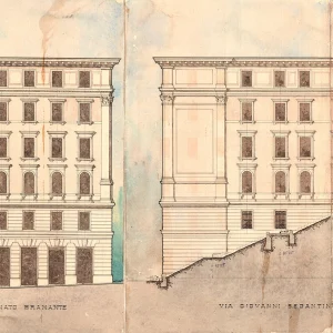 Progetto per una casa d’abitazione da costruirsi in via Bramante sul fondo di proprietà del sig. Giovanni Widmer > coll. Archivio Tecnico Disegni